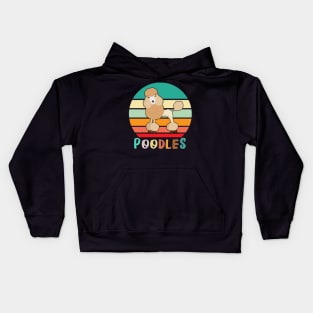 Vintage Retro Poodles Kids Hoodie